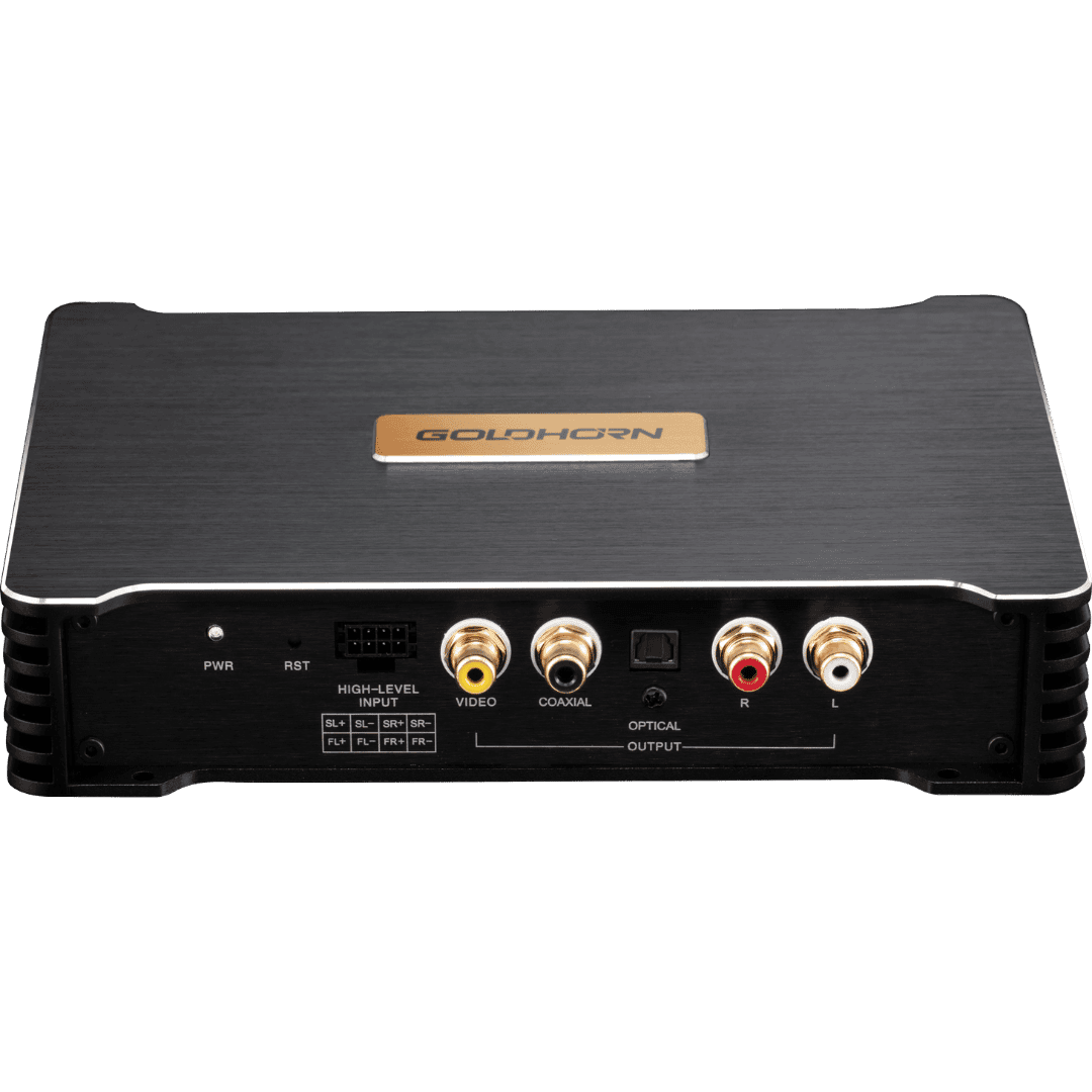 Goldhorn P3 Plus rear panel with Gold Plated RCA and Optical outputs